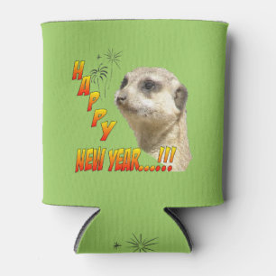 Enfriador De Latas Feliz Año Nuevo Meerkat Refrigerador de bebidas Pe