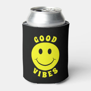 Enfriador De Latas Feliz cara amarilla, buenos vientos negros