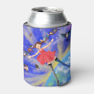 Enfriador De Latas Feliz Chica con aves - Sucede