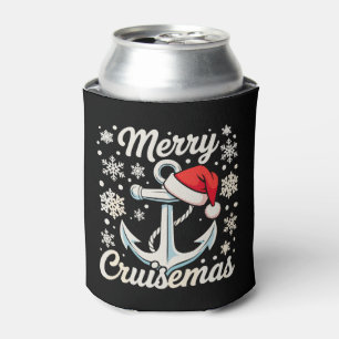 Enfriador De Latas Feliz Crucero de Navidad Ancla Santa Sombrero Navi