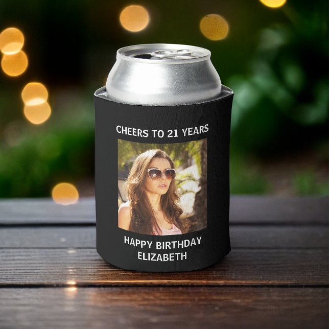 Enfriador De Latas Feliz cumpleaños, foto negra (Subido por el creador)