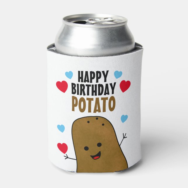 Enfriador De Latas Feliz Cumpleaños Patata (Lata Anverso)