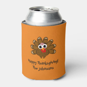 Enfriador De Latas Feliz Día de Acción de Gracias, personalizado de