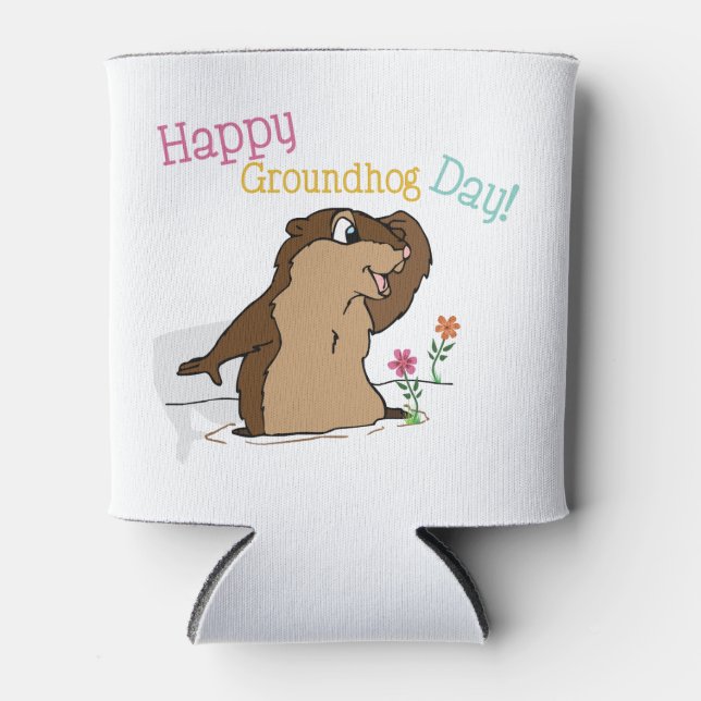 Enfriador De Latas Feliz Día de la Marmota (Anverso)