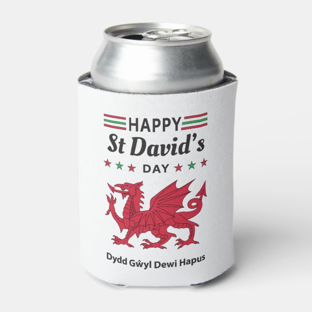 Enfriador De Latas Feliz Día de San David Dydd Gæyl Dewi Hapus 5 (Lata Anverso)