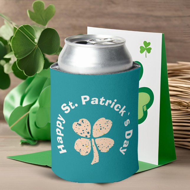 Enfriador De Latas Feliz Día de San Patricio Shamrock Clover (Subido por el creador)