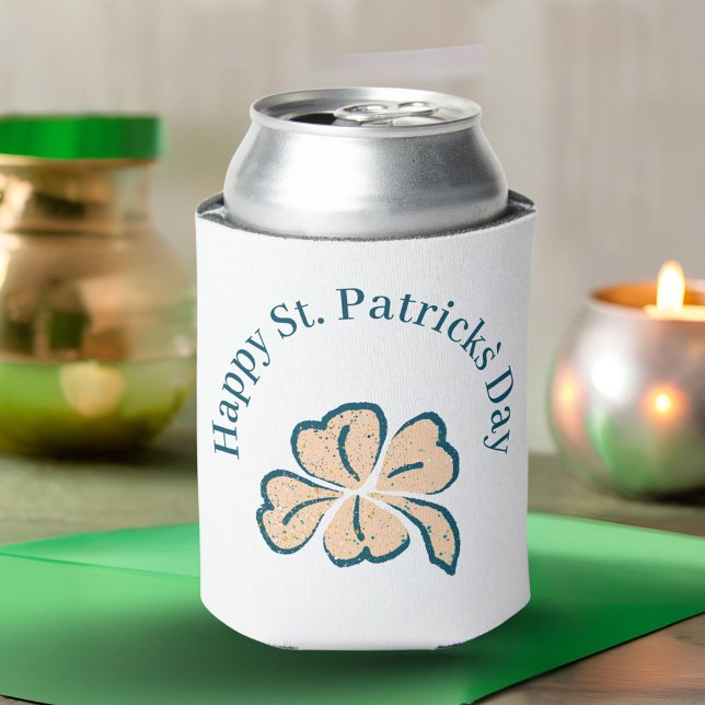 Enfriador De Latas Feliz Día de San Patricio Shamrock Clover (Subido por el creador)