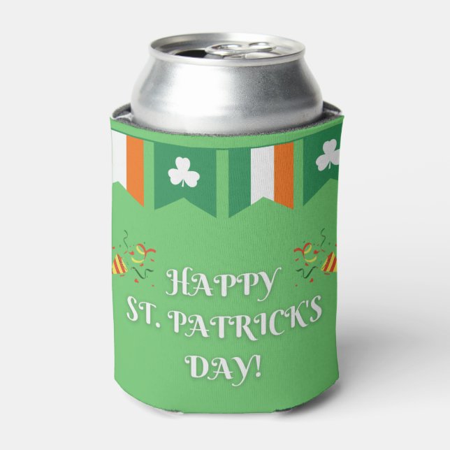 Enfriador De Latas Feliz Día de San Patricio Verde (Lata Anverso)