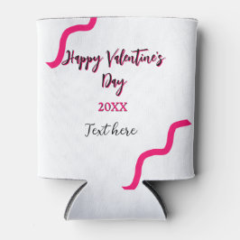 Enfriador De Latas Feliz día de San Valentín aguda espiral negra rosa