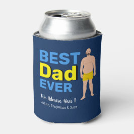 Enfriador De Latas Feliz Día del Padre 4 Foto con el gracioso cuerpo