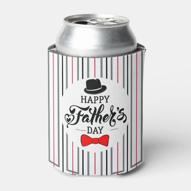 Enfriador De Latas Feliz Día del Padre Gorra y empate (Lata Anverso)