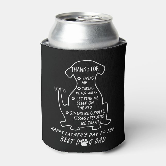 Enfriador De Latas Feliz Día del Padre Papá Perro (Lata Anverso)