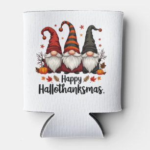 Enfriador De Latas Feliz Hallothanksmas Halloween Navidad Gnomes
