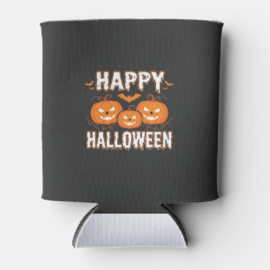 Enfriador De Latas Feliz Halloween Calabaza Murciélago Vector