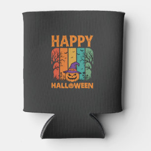 Enfriador De Latas Feliz Halloween Calabaza Vector Vintage
