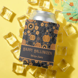 Enfriador De Latas Feliz Halloween Otoño Calabaza Nombre de la Famili