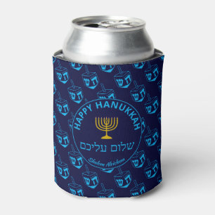 Enfriador De Latas Feliz Hanukkah SHALOM ALEICHEM Blue Dreidel