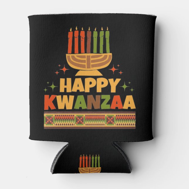 Enfriador De Latas Feliz Kwanzaa (Anverso)