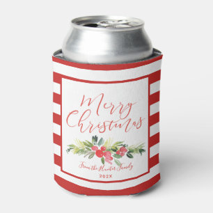 Enfriador De Latas Feliz muérdago el personalizado
