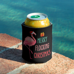 Enfriador De Latas Feliz Navidad Alegre Flamenco Divertido Feriado
