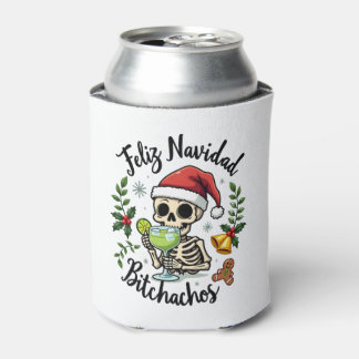 Enfriador De Latas Feliz Navidad Bitchachos Cráneo Divertido Español 