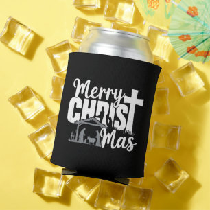 Enfriador De Latas Feliz Navidad Cristiana Navidad Jesús Familia 