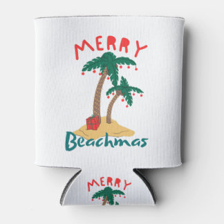 Enfriador De Latas Feliz Navidad de Playa en Julio