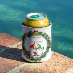Enfriador De Latas Feliz Navidad desde nuestro Gnome a su bebida