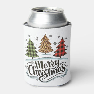 Enfriador De Latas Feliz Navidad Leopardo Árbol Rojo Bufalo Cuadros