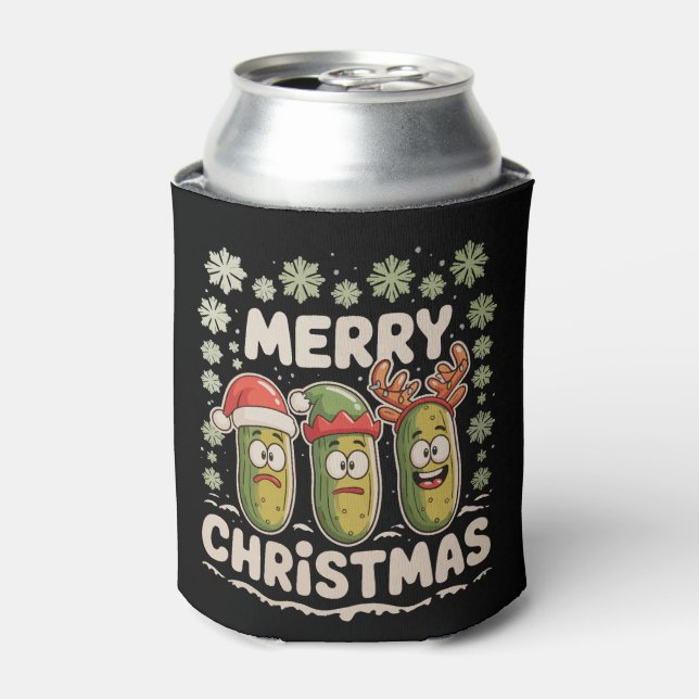 Enfriador De Latas Feliz Navidad Pickle Lover Xmas Luces feas (Lata Anverso)