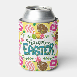 Enfriador De Latas Feliz Pascua Colorido Patrón de Huevos de Pascua A