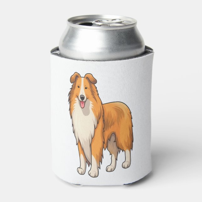 Enfriador De Latas Feliz Personalizado Rough Collie (Lata Anverso)