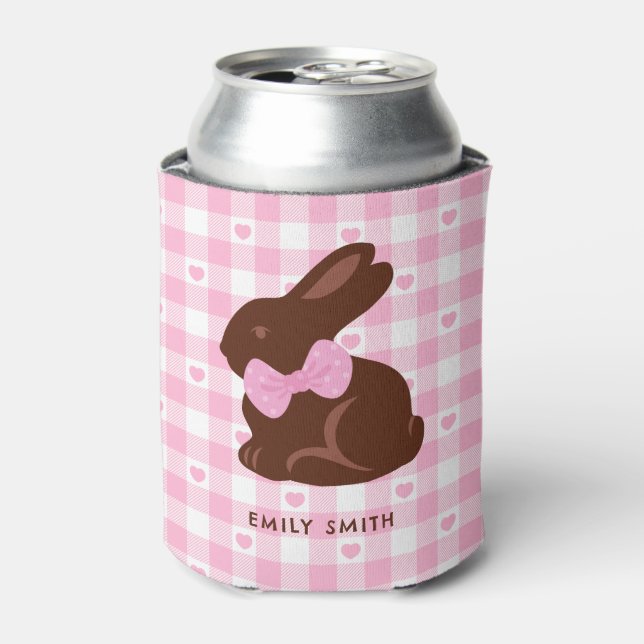 Enfriador De Latas Feliz Refrigerador de bebidas de espuma rosa de ch (Lata Anverso)