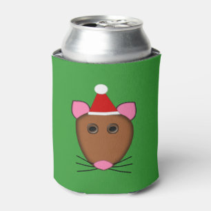Enfriador De Latas Feliz Refrigerador de bebidas del ratón navideño