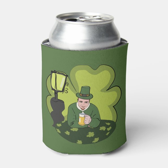 ENFRIADOR DE LATAS "FELIZ SAN. DÍA DE PATRICK" LEPRECHAUN (Lata Anverso)