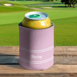 Enfriador De Latas Feminine Pink Modern Minimal Personalized Name