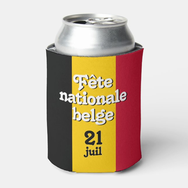 Enfriador De Latas Fête nationale belga bandera belga (Lata Anverso)