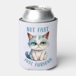 Enfriador De Latas Fiery Feline Spirit - Diseño de gato enfurecido
