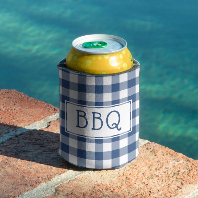 Enfriador De Latas Fiesta BBQ Blue White Buffalo Check (Piscina in situ)