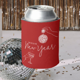 Enfriador De Latas fiesta de años nuevos rojos