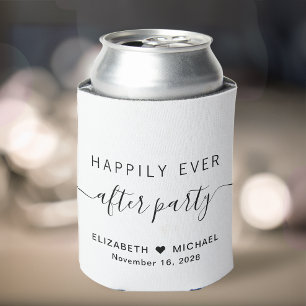 Enfriador De Latas Fiesta de Boda Blanca Después de 'Por Siempre Feli