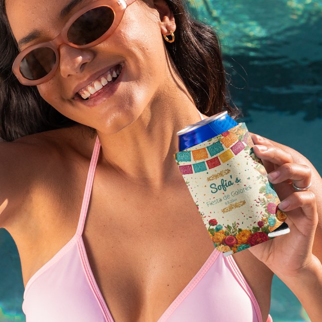 Enfriador De Latas Fiesta de Colores Quinceanera, personalizado (Subido por el creador)