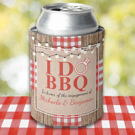 Enfriador De Latas Fiesta de compromiso Rustic I Do BBQ para parejas