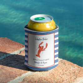 Enfriador De Latas Fiesta de compromiso Watercolor Lobster Bake