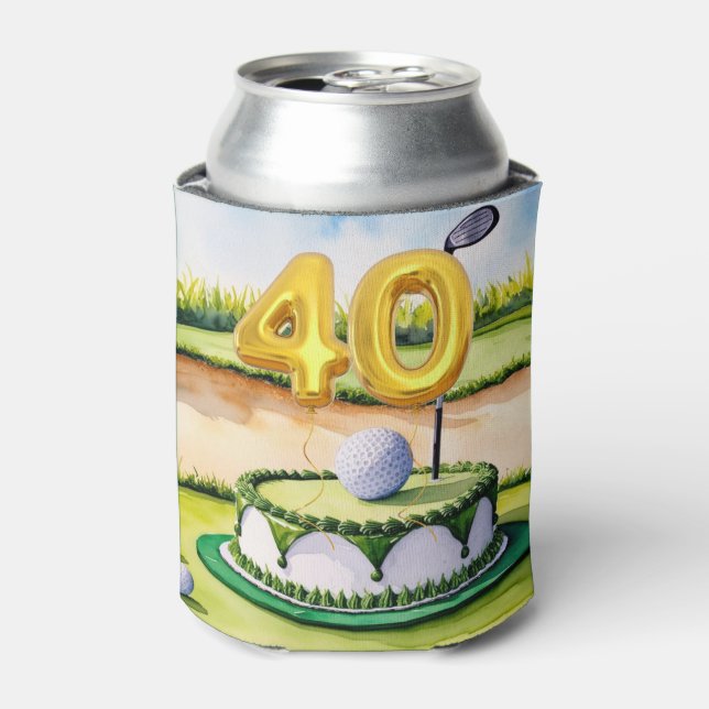 Enfriador De Latas Fiesta de cumpleaños 40 de golf (Lata Anverso)