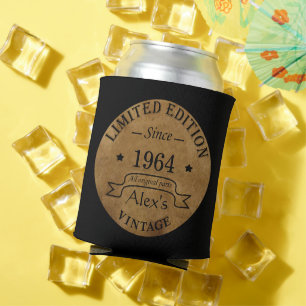Enfriador De Latas Fiesta de cumpleaños 60 vintage personalizada