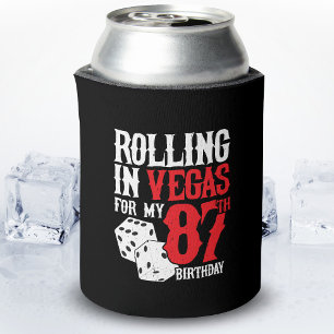 Enfriador De Latas Fiesta de cumpleaños 87 de Las Vegas - Rolling en