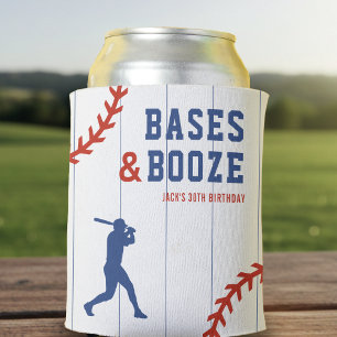 Enfriador De Latas Fiesta de Cumpleaños de Deportes con Rayas de Béis