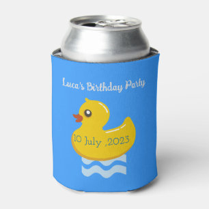 Enfriador De Latas fiesta de cumpleaños de goma amarilla del pato