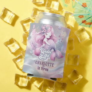 Enfriador De Latas Fiesta de cumpleaños de sirena mágica para niños